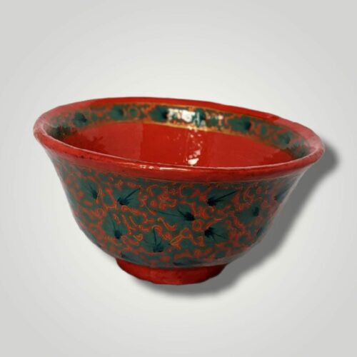 Red Paper Machie Bowl 2