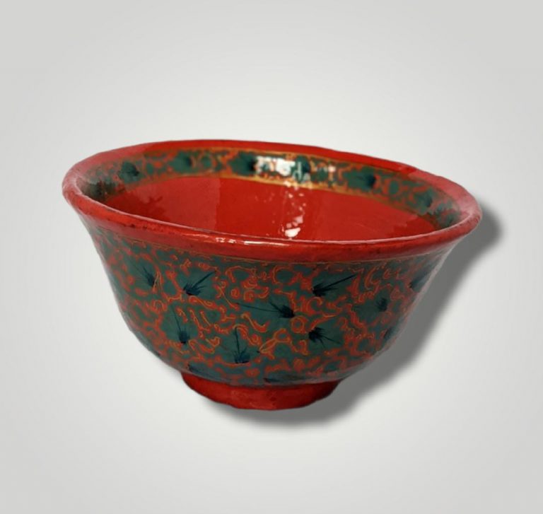 Red Paper Machie Bowl 2