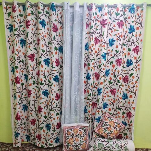 crewel curtains made in kashmir1