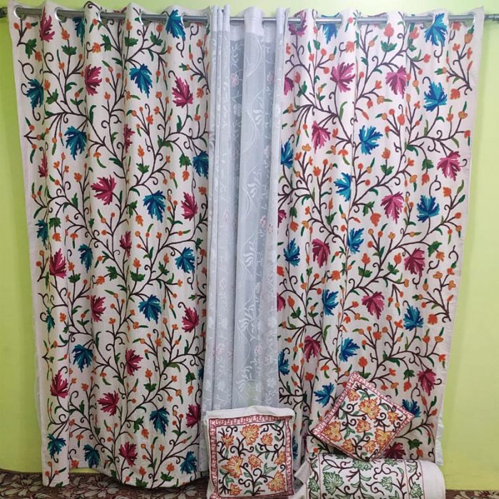 crewel curtains made in kashmir1