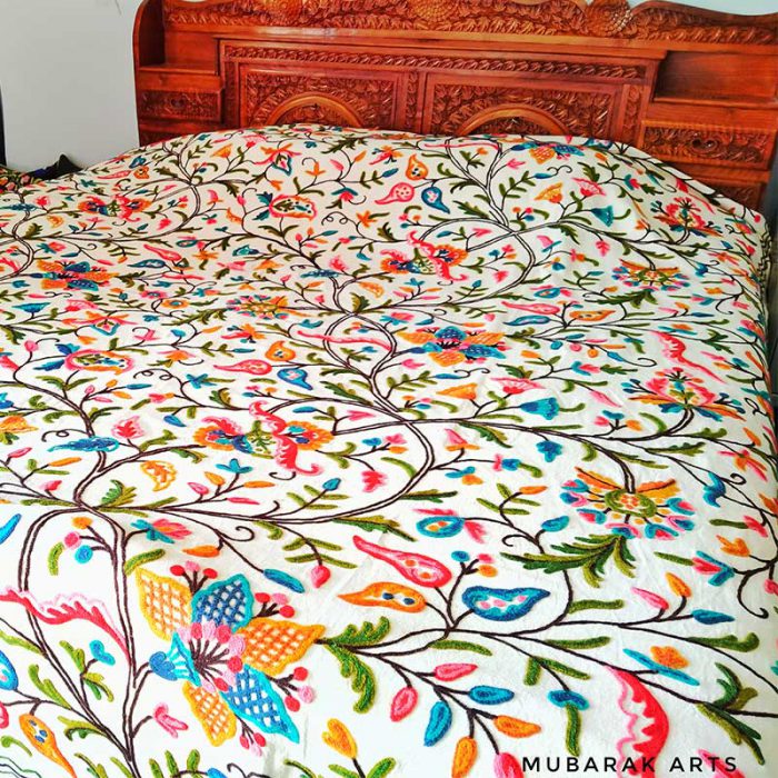 crewel bed sheet