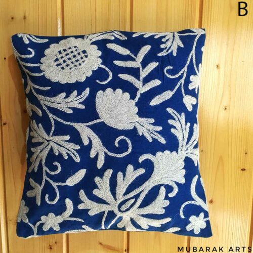 Hand Embroidered Kashmiri Crewel 12x12 Cushion Cover