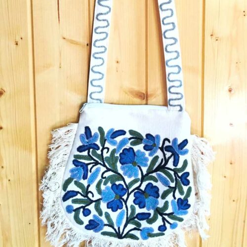 crewl white sling bag kashmiri