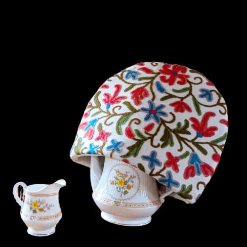 Tea Cozy Red Crewel 2