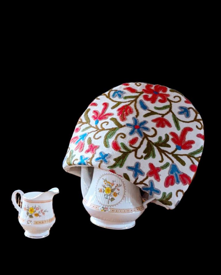 Tea Cozy Red Crewel 2