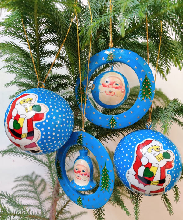 Paper Mache Bell Hanging Ornaments for Christmas Decoration