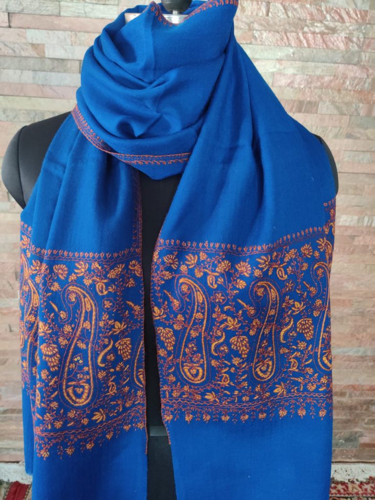 Soft Wool Stole Blue