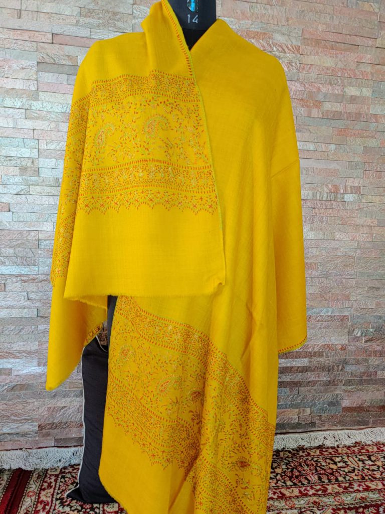 Soft Wool Stole Yellow