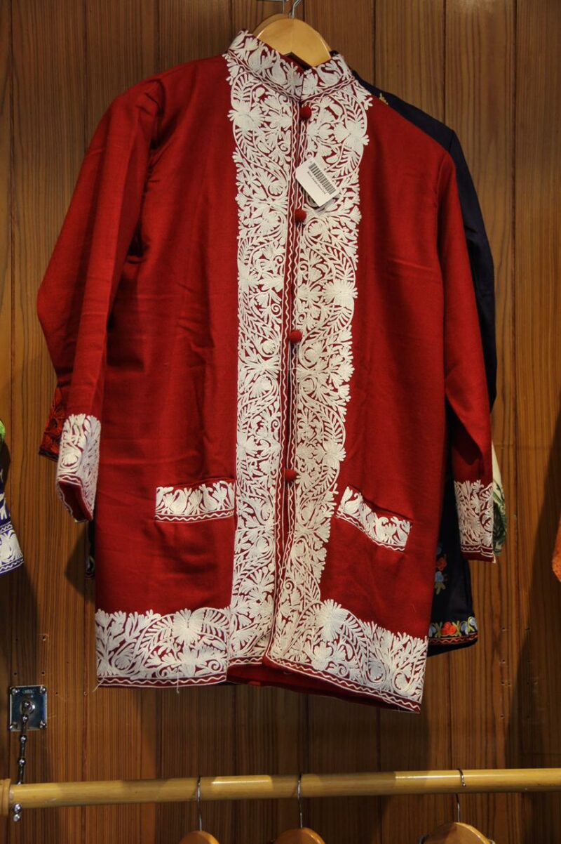 Red winter woolen jacket