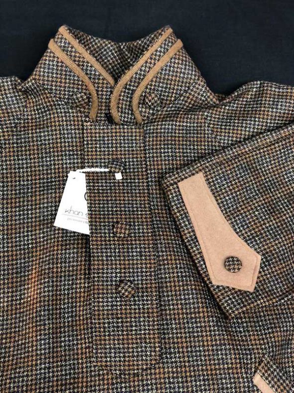 Brown/Black Combination Checkered Pheran for Men