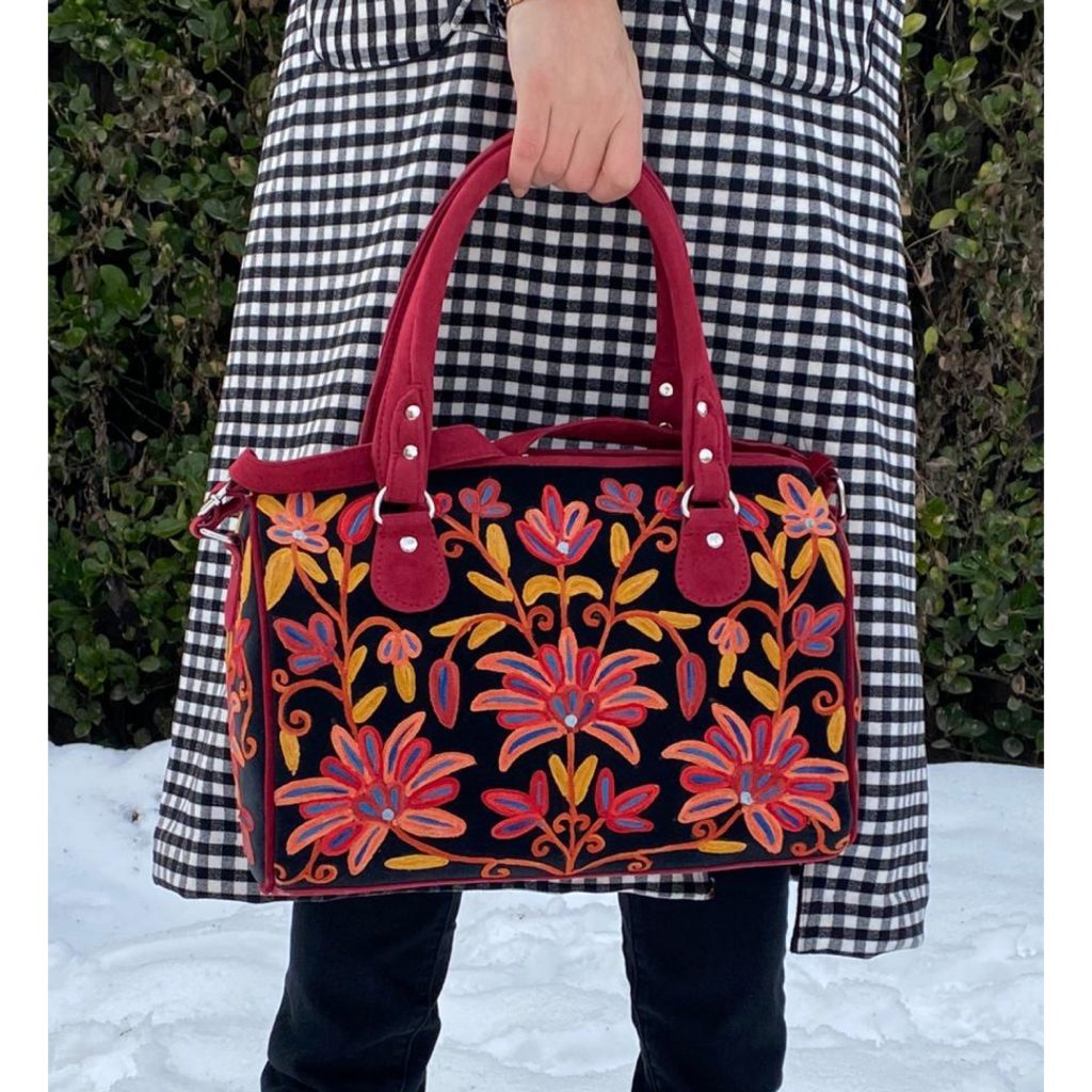 velvet handbag