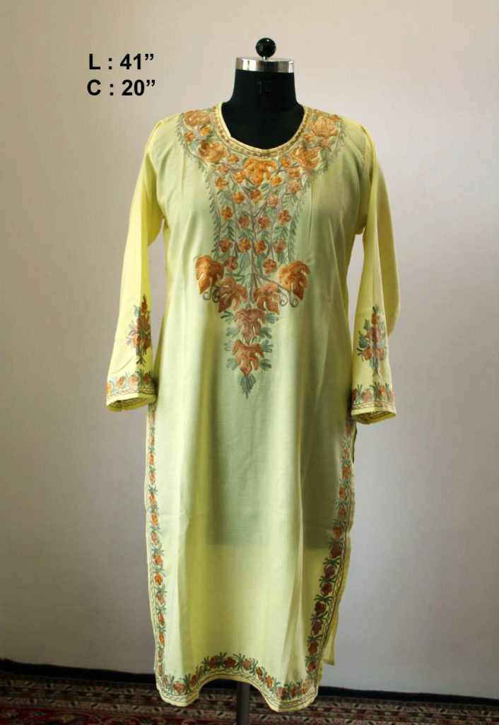 green kashmiri kurta