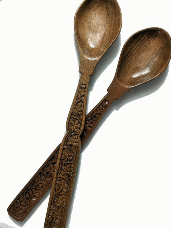 kashmiri walnut long spoons handmade online buy