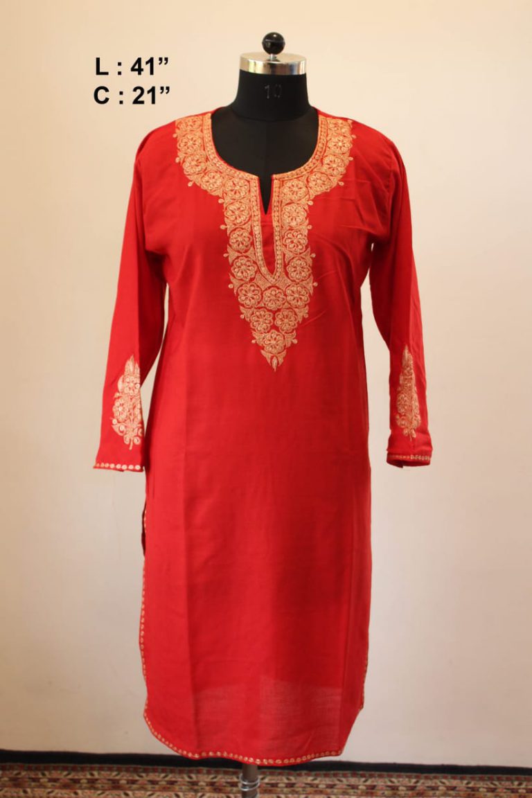 red kashmiri dress