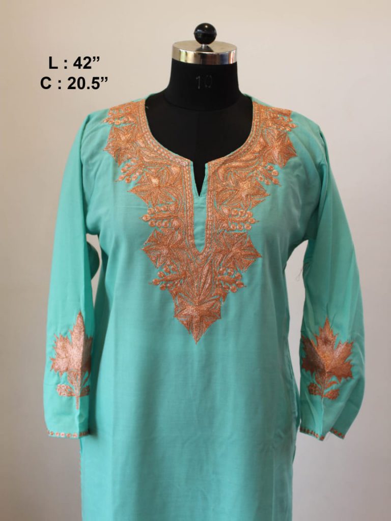 torquoise kashmiri kurti