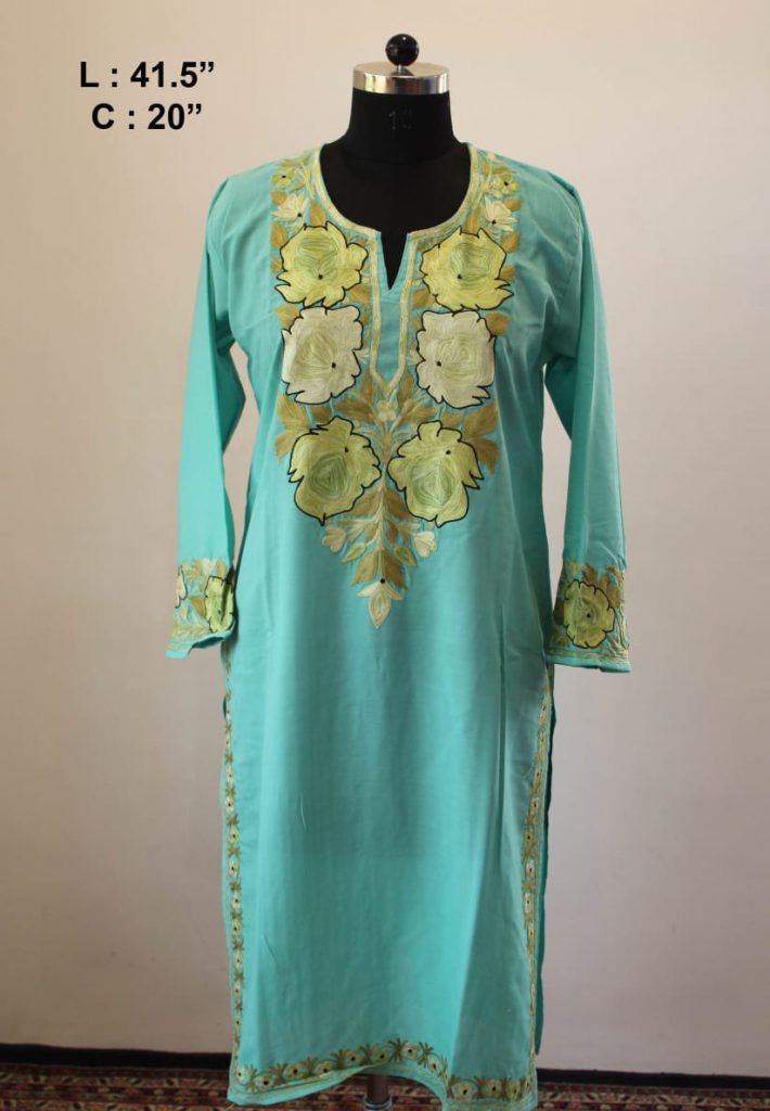 turquoise light kurta