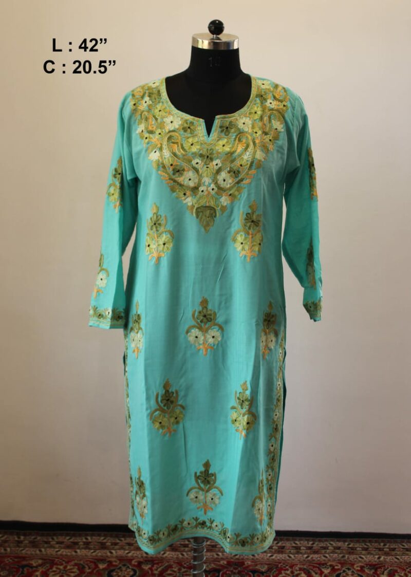 turquoise multidesign kurta