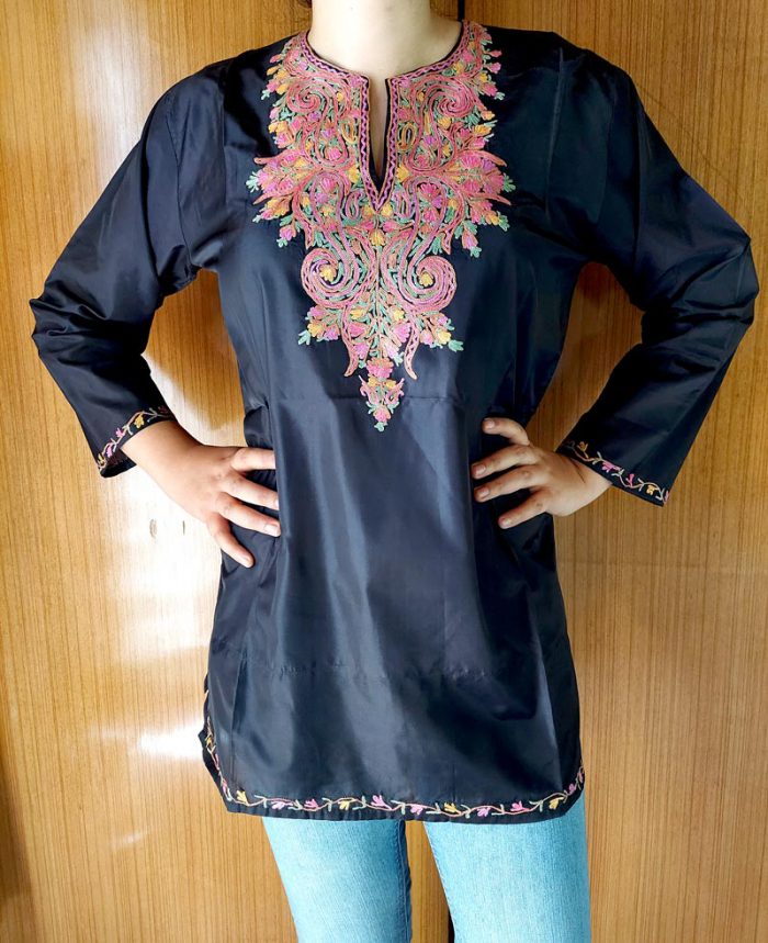 black silk kurti 1