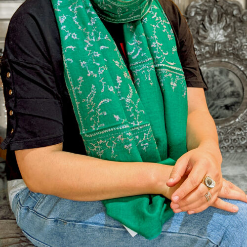 green pashmina hijab