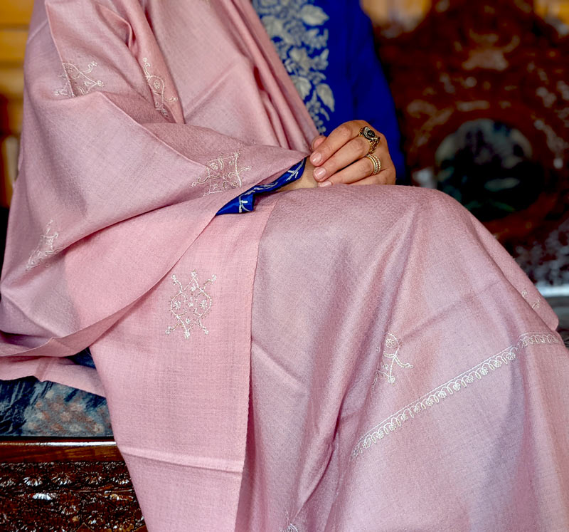 light pink stole pashmin cashmere