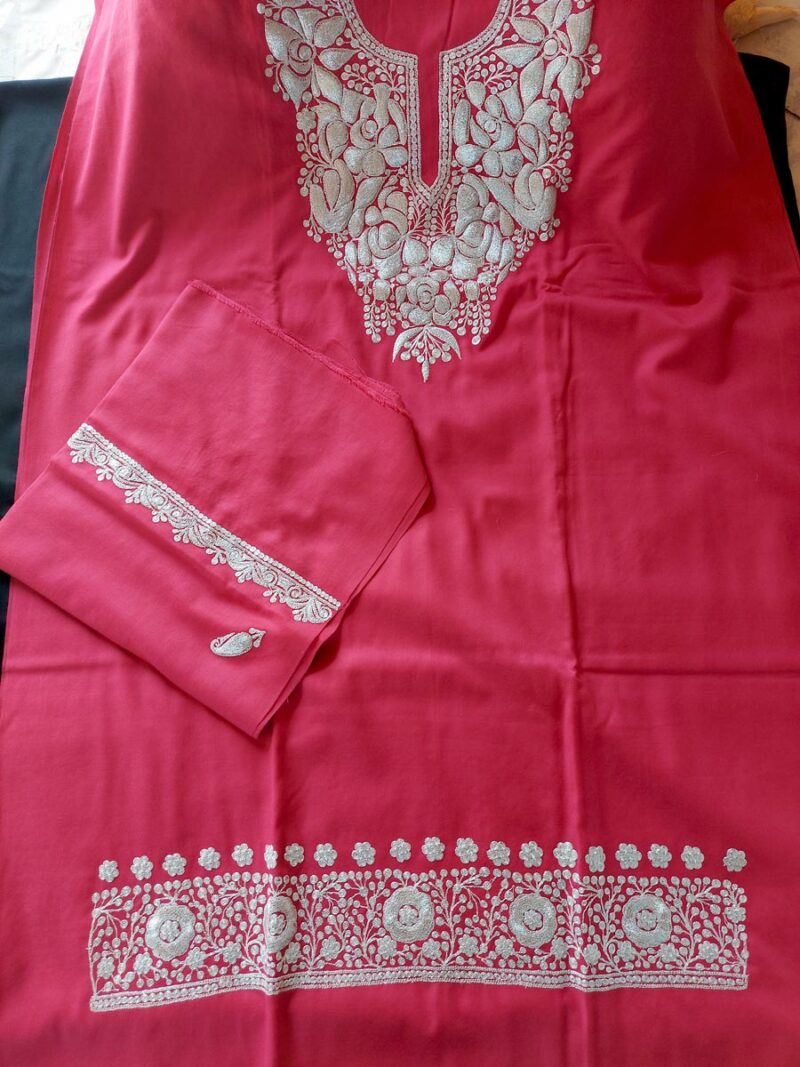 pink polywool kashmiri garam suit