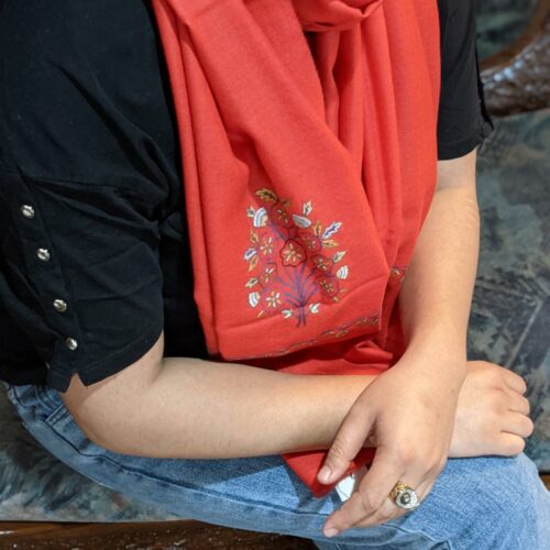 red pashmina stole