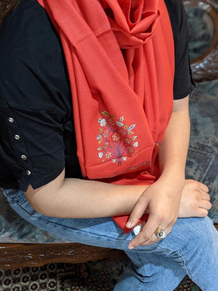 red pashmina stole