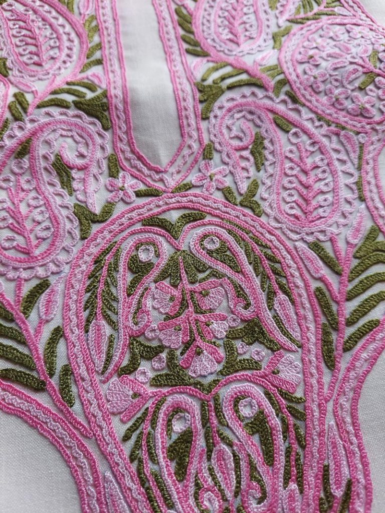 ruby cotton suit with work