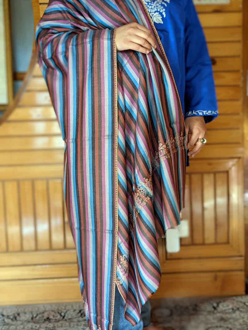 striped pure handmade pashmina