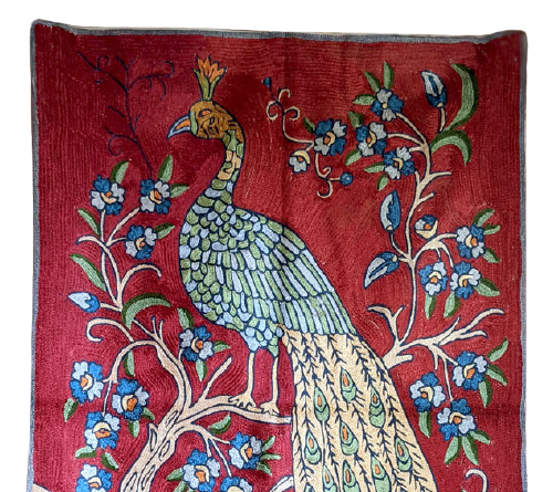 Wall Hanging Peacock Red Kashmir 2