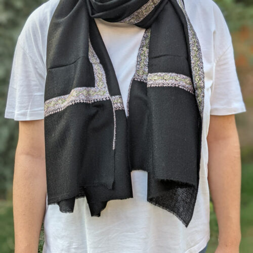 black pashmina kashmir stole