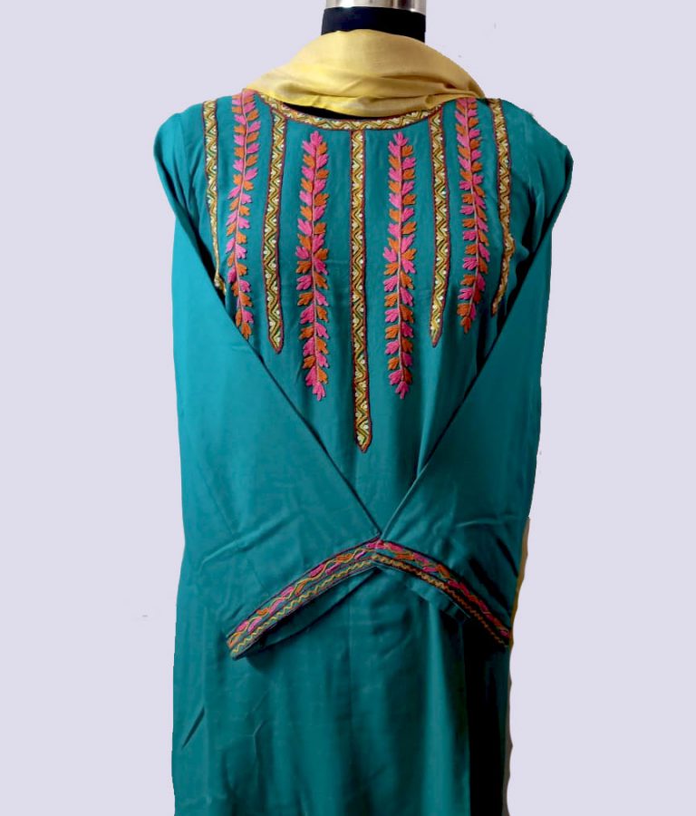 blue handowrk kurta