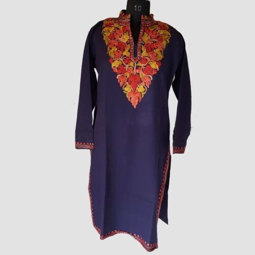 dark blue kashmiri winter dress