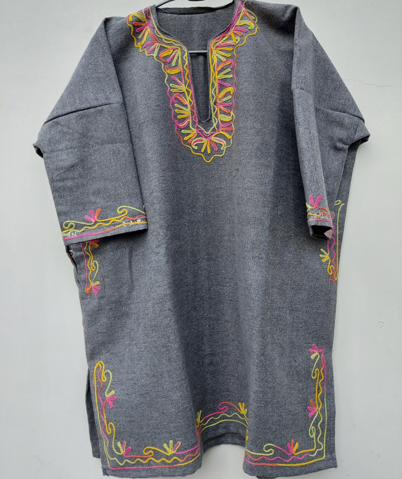 grey kashmiri pandit dress