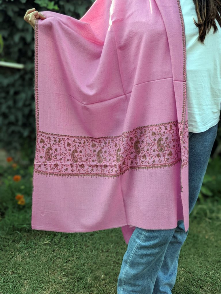 kashmiri embroidered wrap stole