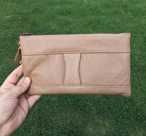 leather brown waallet bag