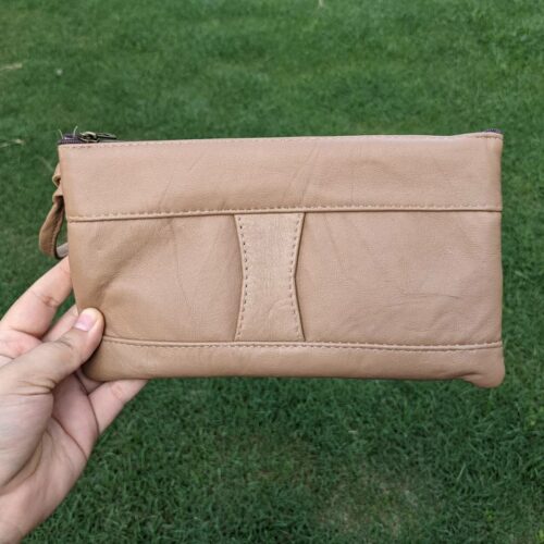 leather brown waallet bag