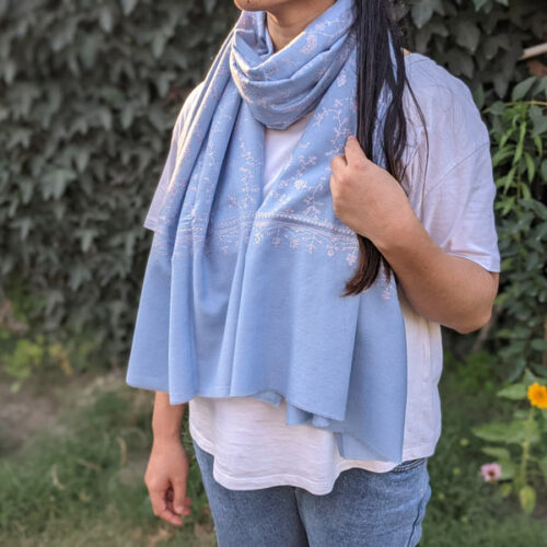 light blue stole pashina