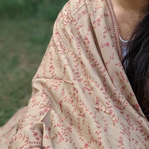 natural pashmina with sozni