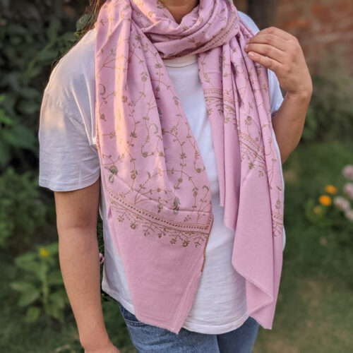 pink jalidar stole