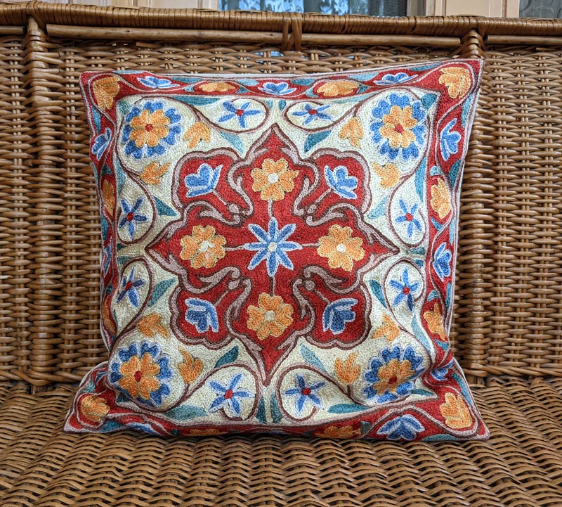red cushion cover