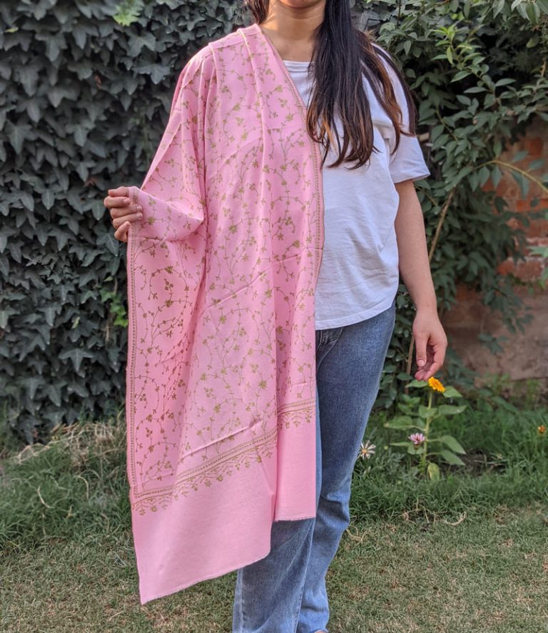 salmon pink jaldi stole