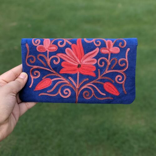 blue kashmiri wallet