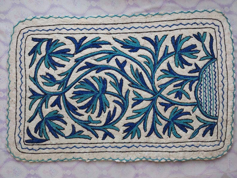 blue namda rug for home