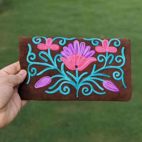 brown kashmiri small wallet