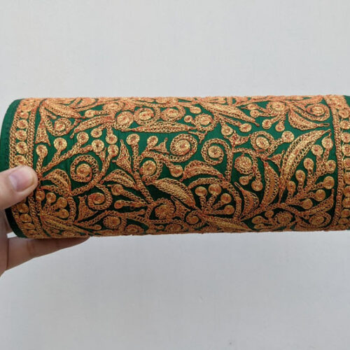 dark green kashmiri bride purse