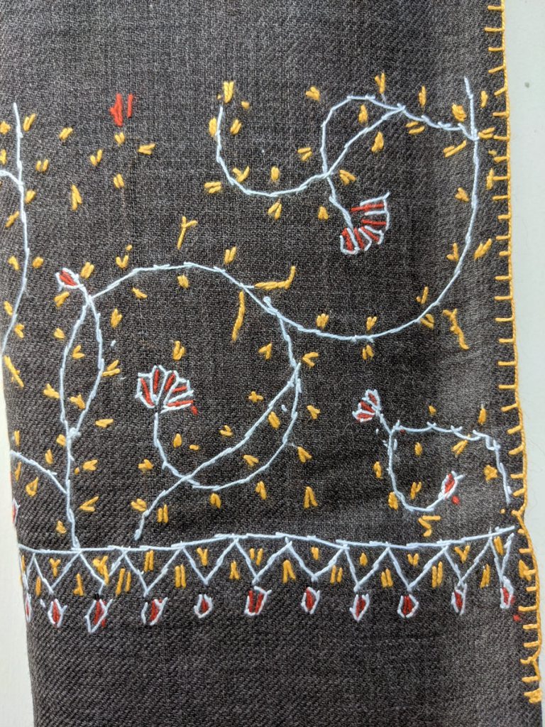 kashmiri stole with hand embrodiery