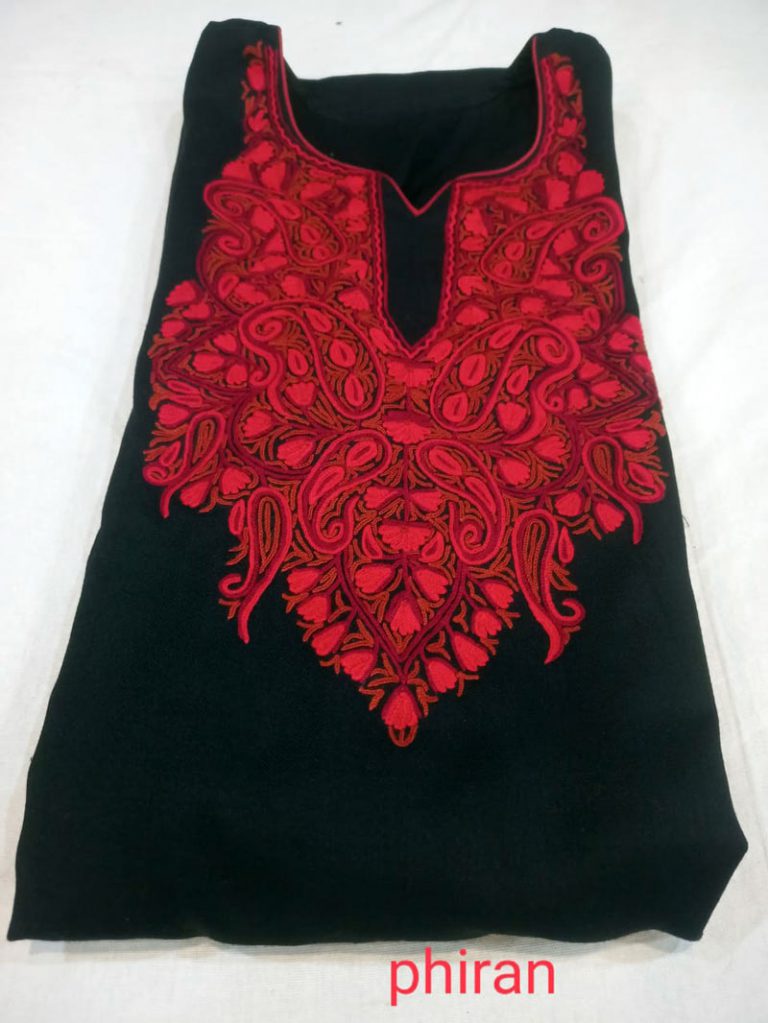 black red aari pheran
