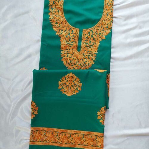 green kashmiri dress material