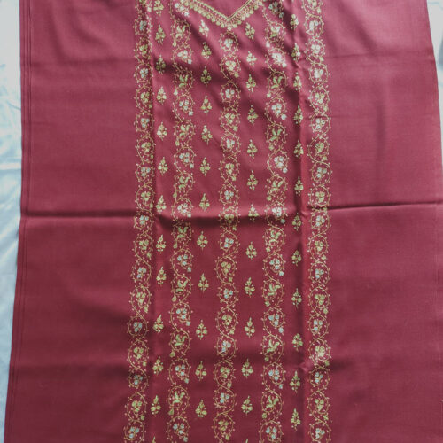 maroon handwork ladies girls suit with stole